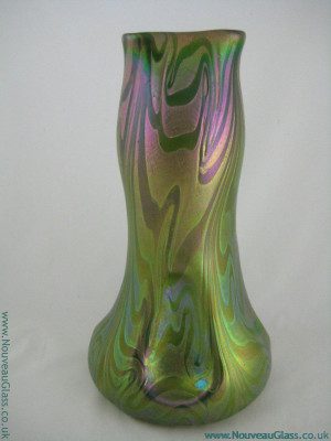 Monumental Kralik 'Aquagold' vase