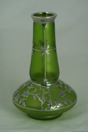 Loetz, silver overlay vase