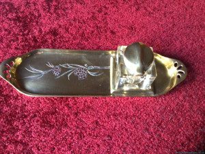 Jugenstil inkwell and stand